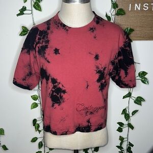 Tie-Dye Short Sleeve Tee - Red and Black
